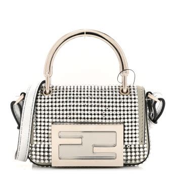 FENDI Satin Mother of Pearl Baguette Yellow.